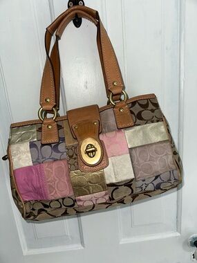 Coach patchwork & leather satchel